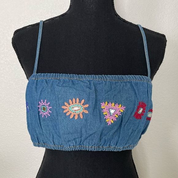 NWT Zara Embroidered Crop Top - Picture 1 of 11